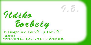 ildiko borbely business card